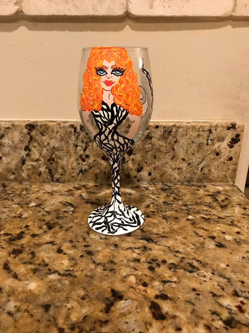 Thumbnail: Lady in Zebra Dress Personalized Glass