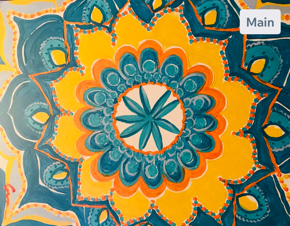 Blue Sunflower in Abstract Personalized on Canvas