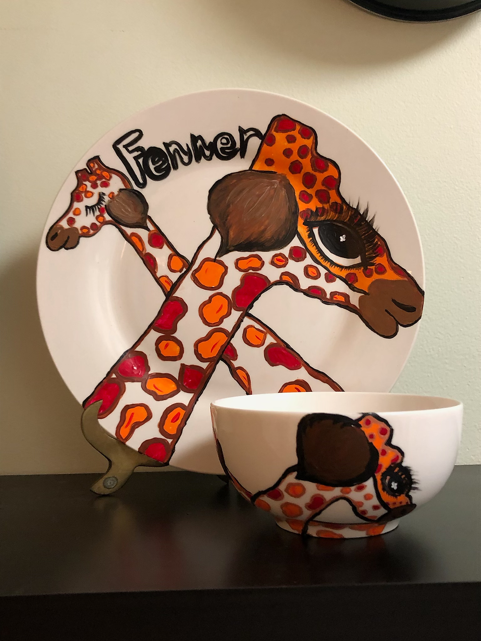 Thumbnail: Giraffe Personalized Plate or Bowl