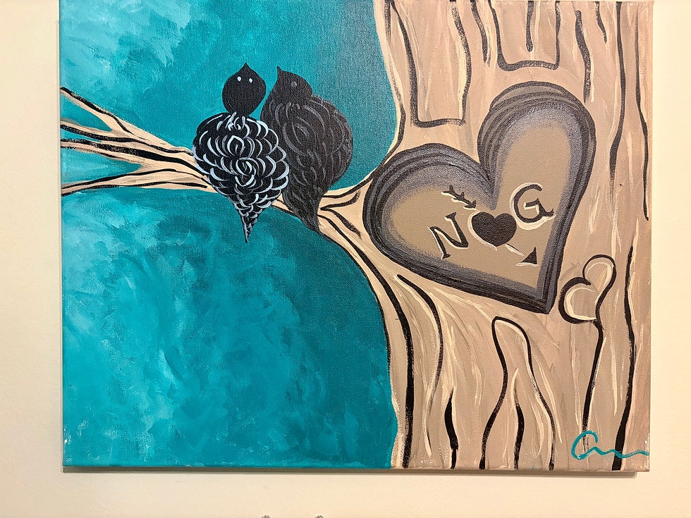 Lovebirds in the TreeVirtual Paint Party