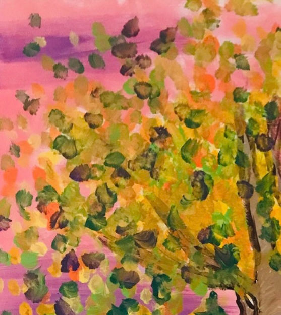 Thumbnail: Below the Birch at Sunset on Canvas