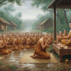 Mahapajapati Gotami requesting Bhikkhuni ordination