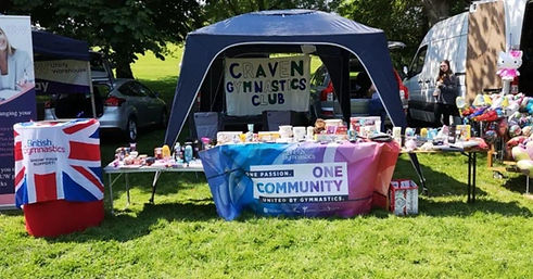 A fundraising stall including tombola at Skipton Gala day