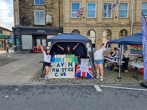 A fundraising stall including bottle tombola and lucky dip on Skipton High Street for Sheep day.