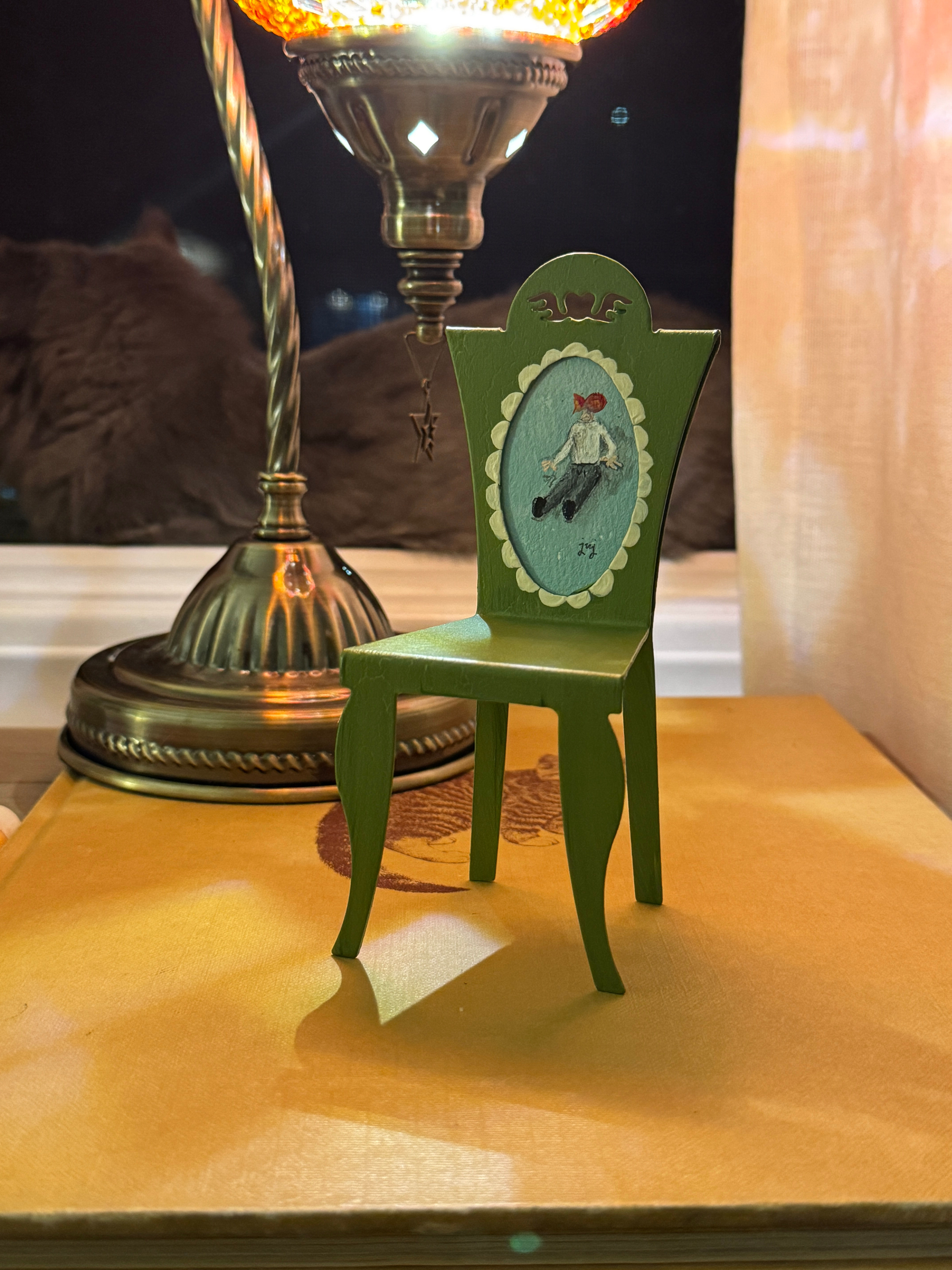 halted on chair - original painting
