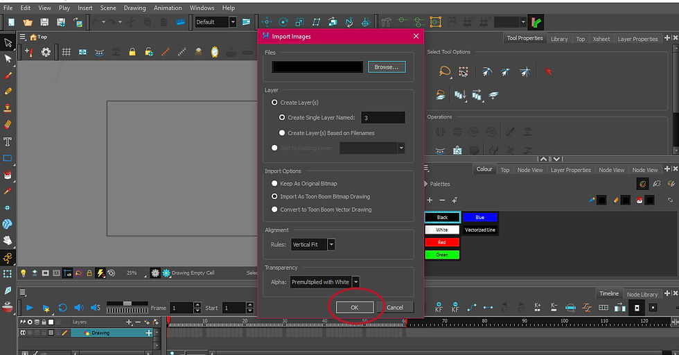 Add background to Toon Boom harmony and move the camera