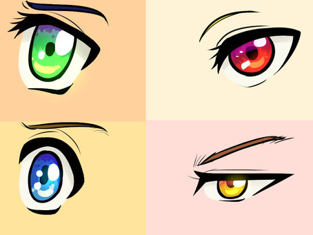 طريقة رسم عيون الانمي خطوة بخطوة
