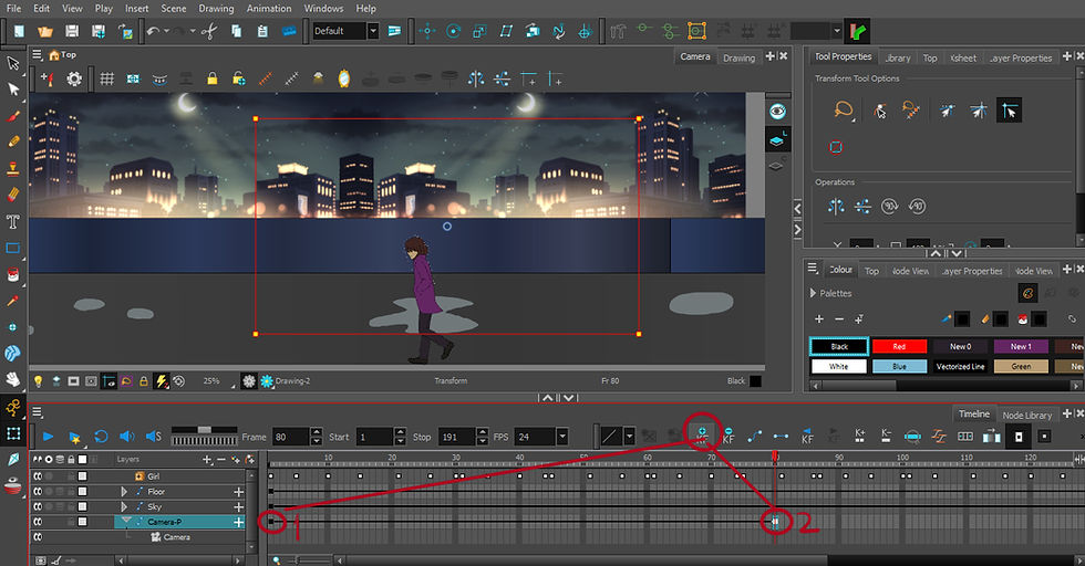 Add camera to toon boom harmony and make zoom in