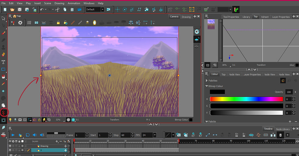 Add background to Toon Boom harmony and move the camera