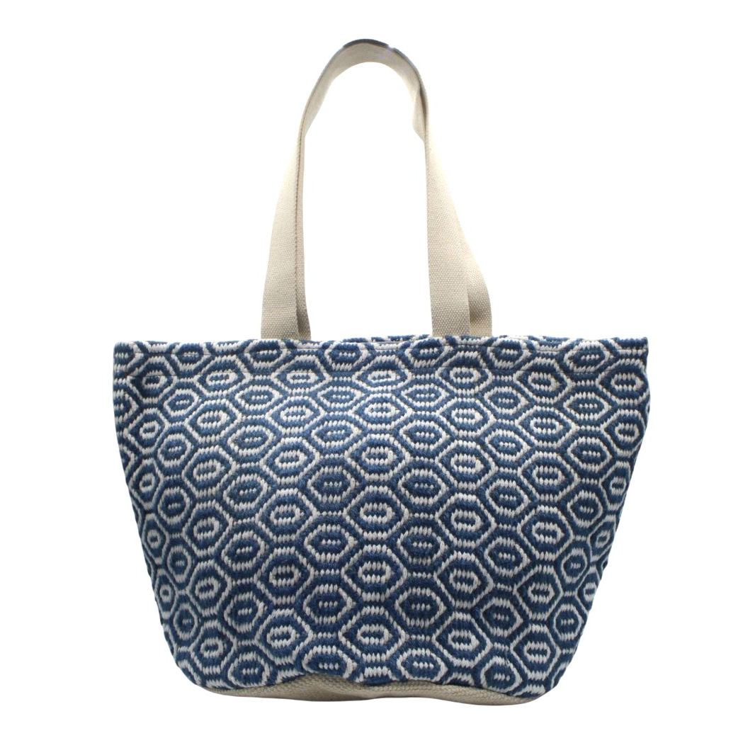 Hand Bag Cotton 30*50 Rhombus / Blue