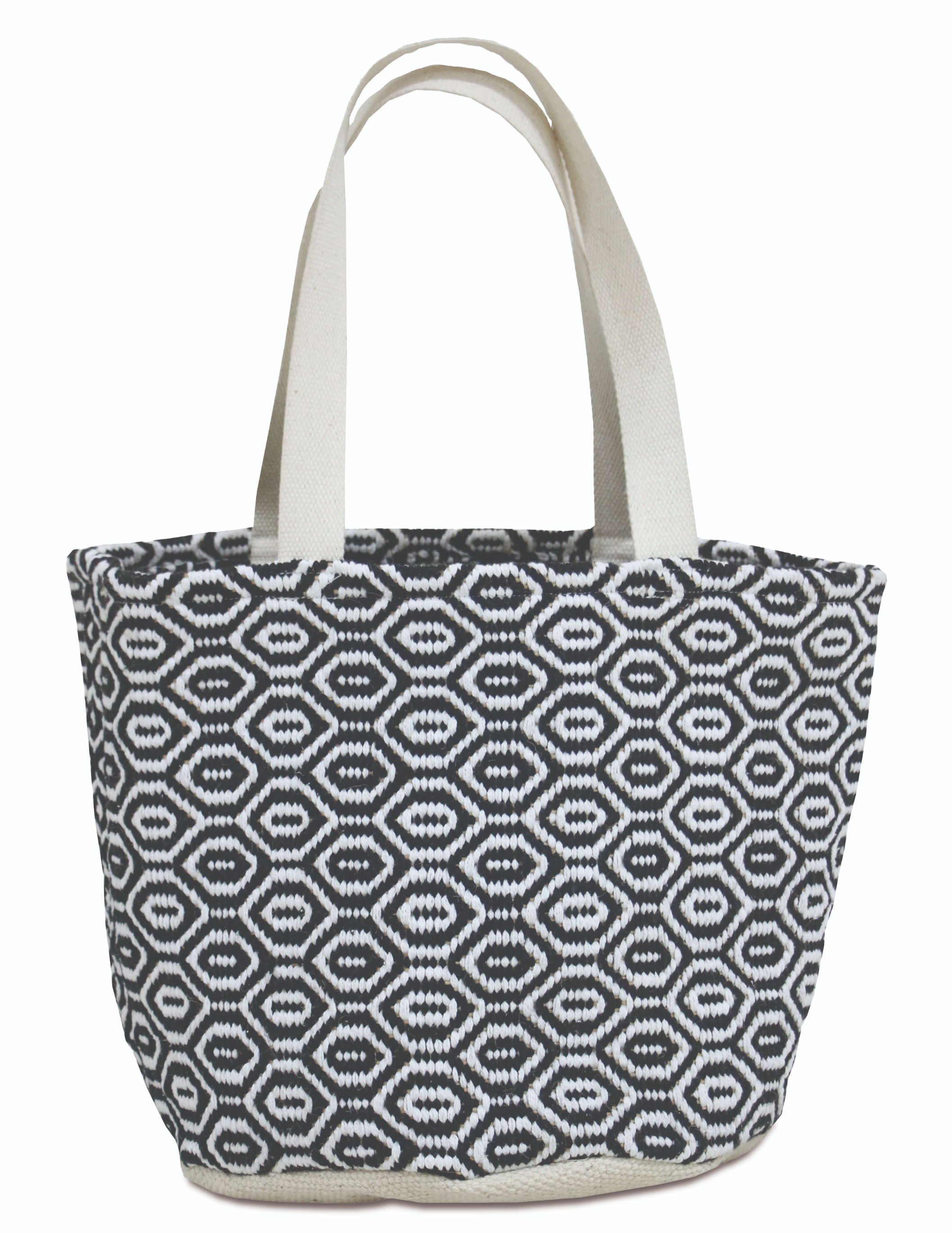 Τσάντα χειρός βαμβακερή  30*50 Ρόμβος /Μαύρη