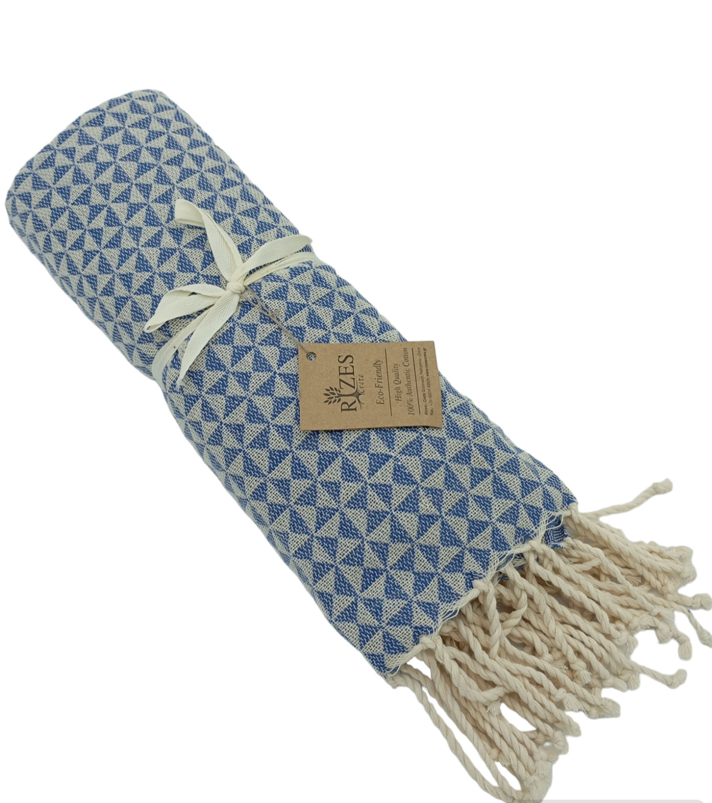 Πετσέτα θαλάσσης 200 x 100 cm ZAKAR Τρίγωνα Μικρά .Μπλε του Ουρανού