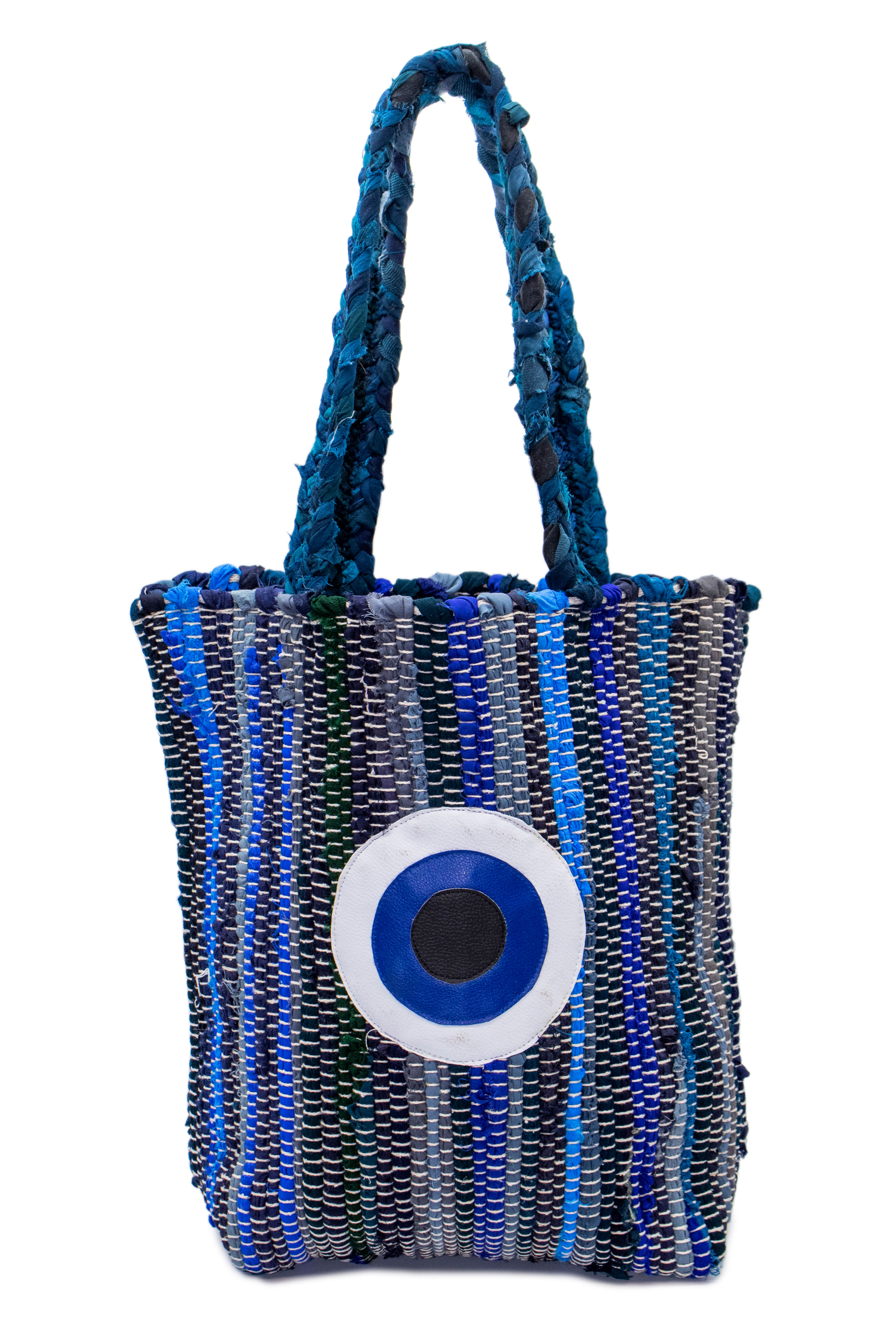 Evil Eye Blue Cotton Beach Bag