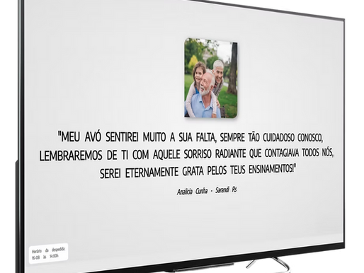 Apresentação de fotos e mensagens na Televisão