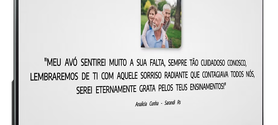 Apresentação de fotos e mensagens na Televisão