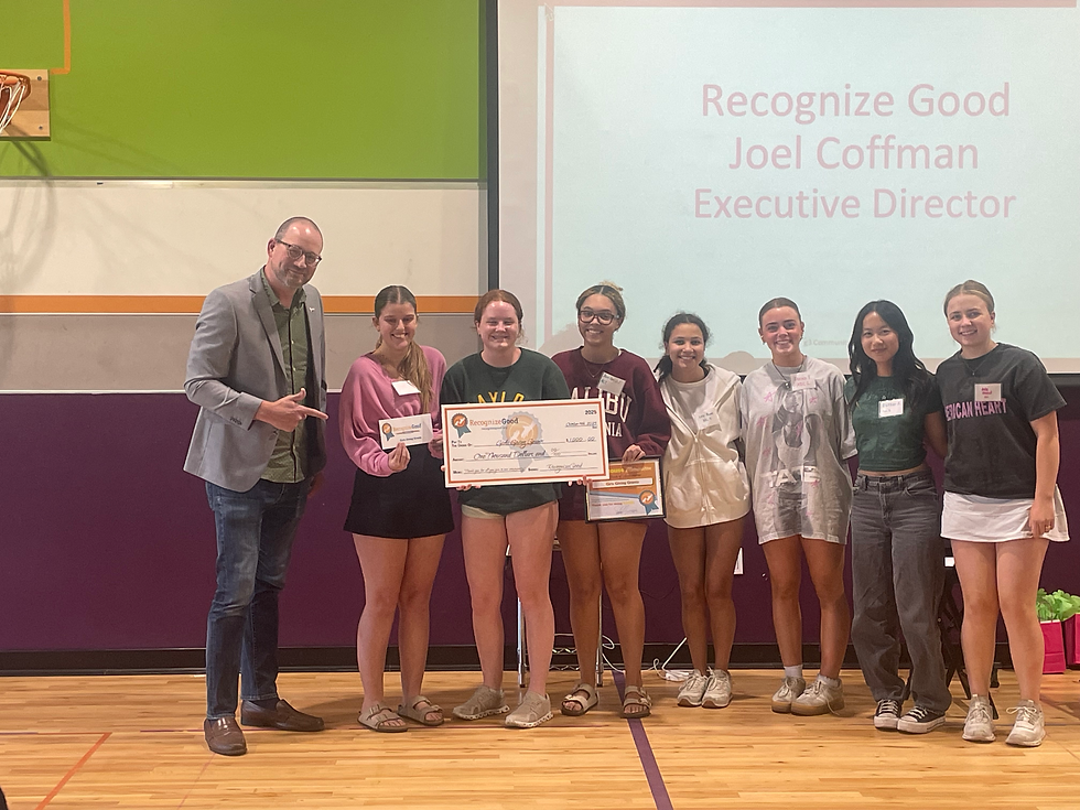 Joel Coffman of RecognizeGood surprised g3 members with an award and $1,000 grant!