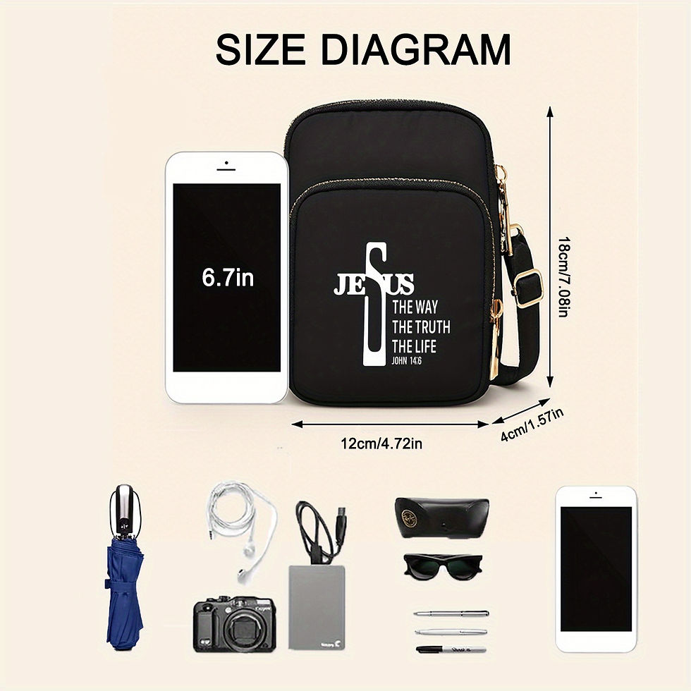 Thumbnail: The Crossbody Bag Features Religious Elements Like a Cross And Slogan Prints. It
