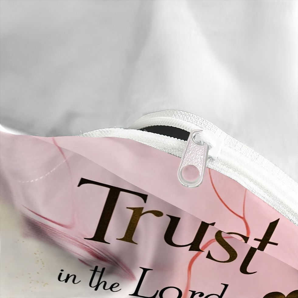 Thumbnail: 2/3pcs Bible Verse Duvet Cover | Proverbs 3-5-6 Inspirational Message, Pink Marb