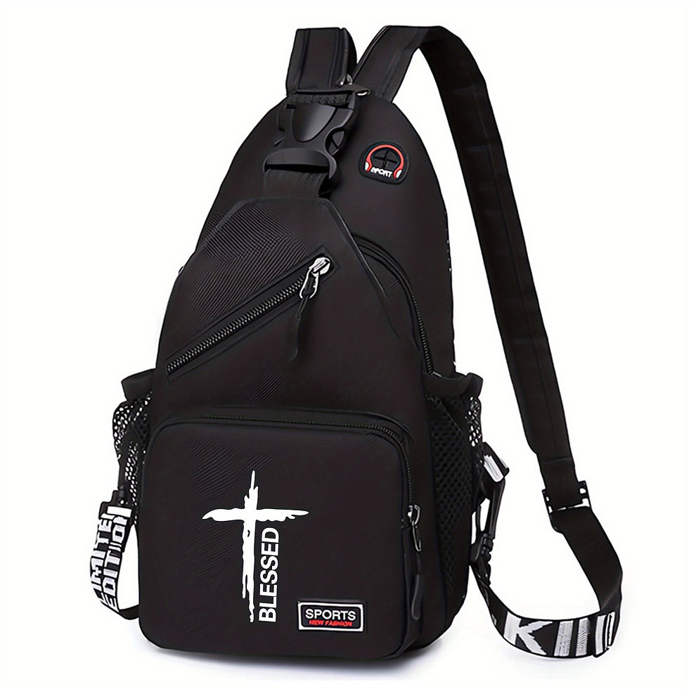 Thumbnail: 1pc Cross Printed Waist Bag, Versatile Large-capacity Crossbody Bag, Casual Outd