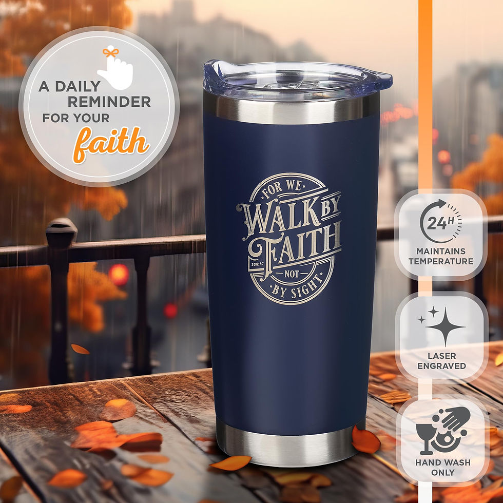 Thumbnail: Christian Art Gifts Large Travel Tumbler for Men & Women Stainless Steel Vacu...