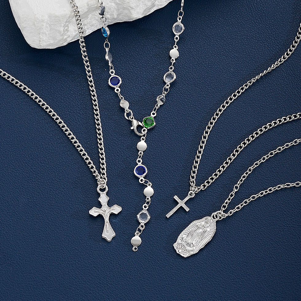 Thumbnail: 4Pcs/Set Cross Colorful Crystal Necklaces For Women Simple Gold Silver Color Y-S