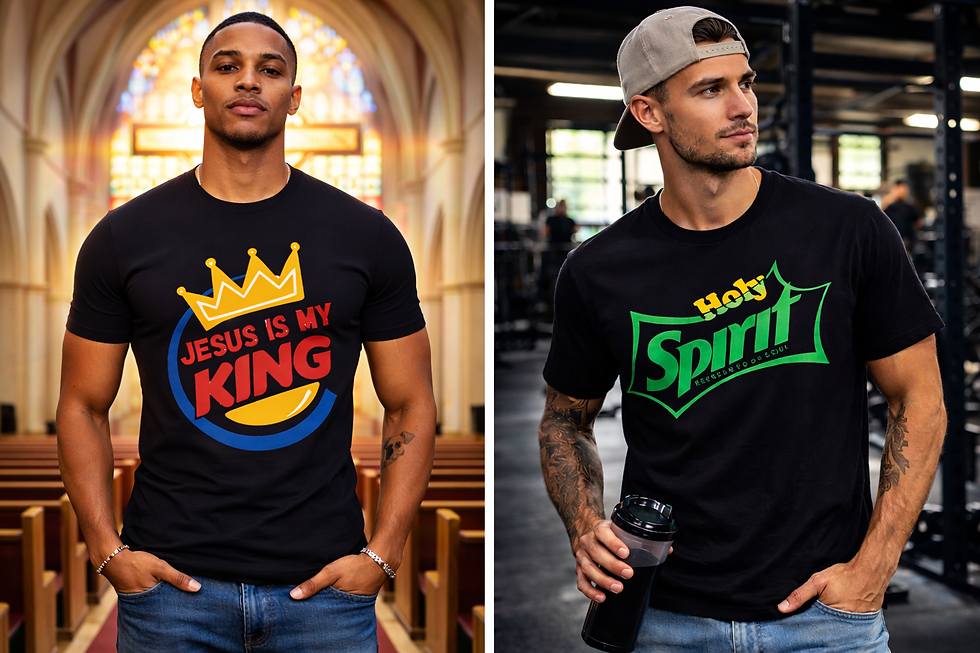 Men Humour Brand Like Christian Quotes Jesus is My King & Holy Spirit