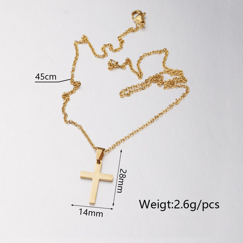 Thumbnail: New Fashion Small Cross Pendant Female Gold Silver Color Stainless Steel Christi