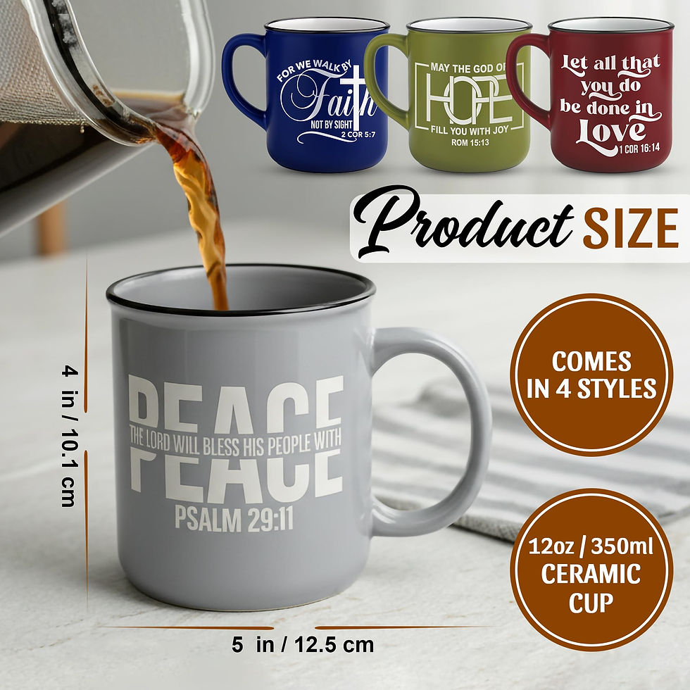 Thumbnail: Steadfast Selections 4 - Pack Inspirational Christian Coffee Mug for Women & ...