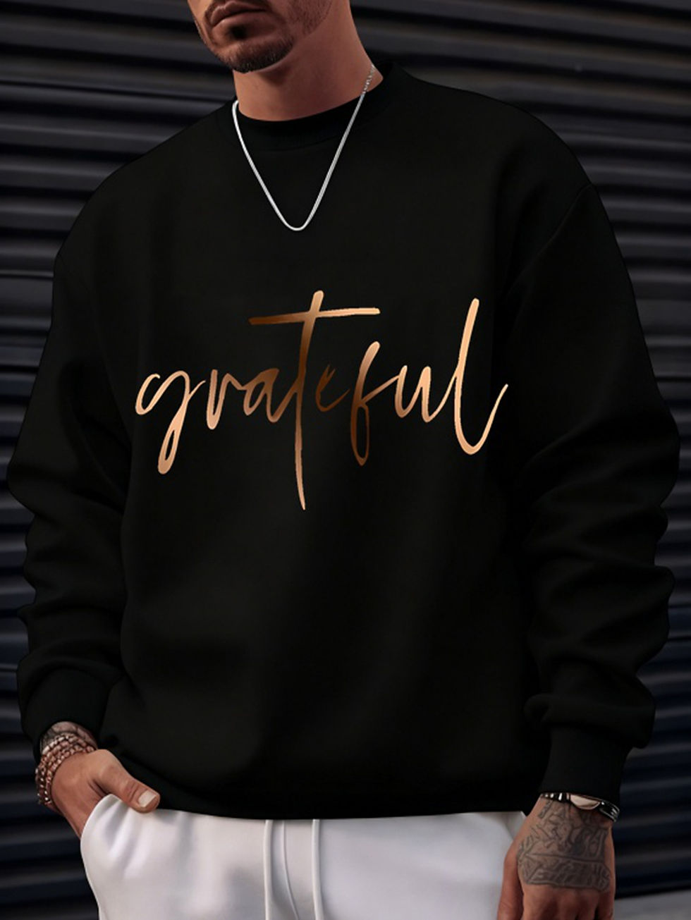 Thumbnail: Men'S Calvin Neon Pattern Crew Neck Sweatshirt | in Autumn and Winter, Trendy St
