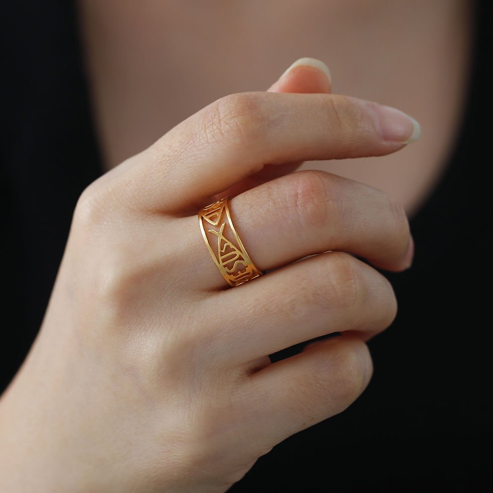 Thumbnail: Skyrim Jesus Fish Ring Men Women Stainless Steel Finger Rings Religious Christia