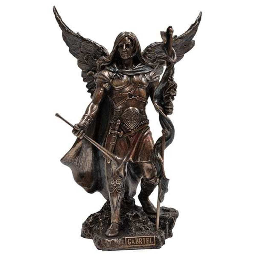 Studio Collection Archangel Saint Gabriel with Cross and Trumpet Statue Sculp...