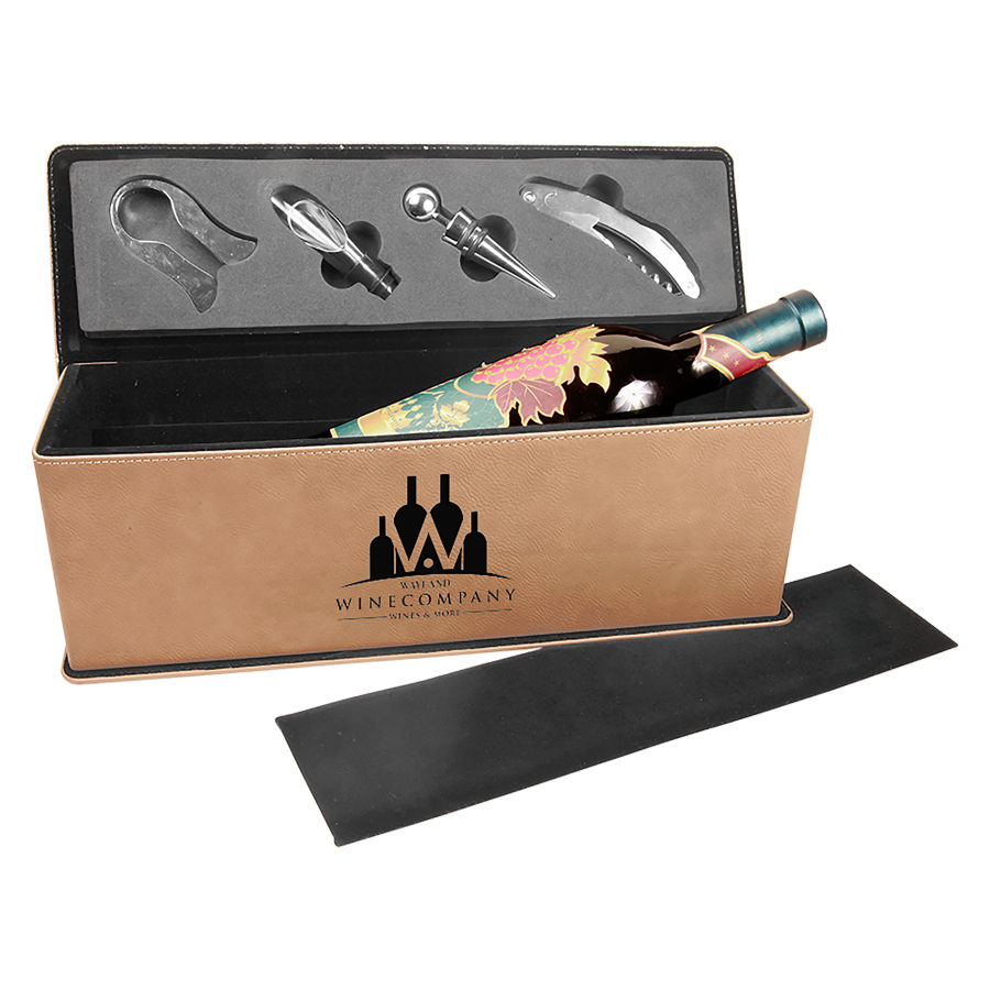 Thumbnail: Leatherette Personalized Wine Box with Tools