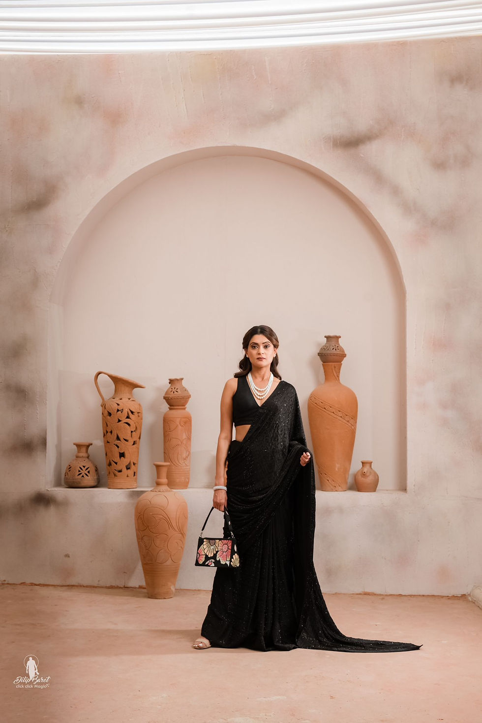Thumbnail: BLACK SEQUENCE SAREE ITEM 138