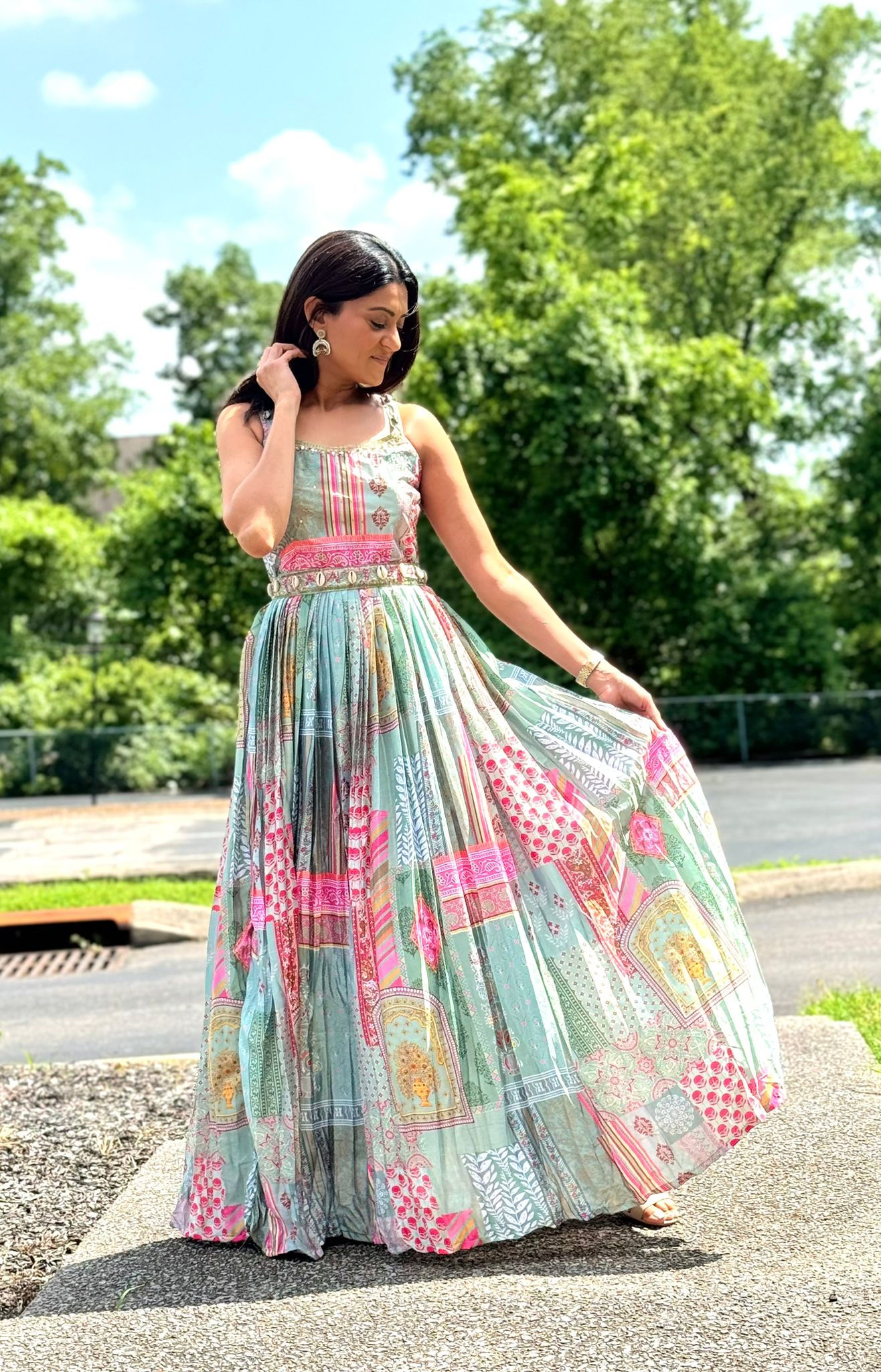 GREEN LONG GOWN ITEM 66