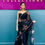Thumbnail: BLACK ORGANZA SAREE WITH GREEN/PINK BLOUSE PIECE ITEM131
