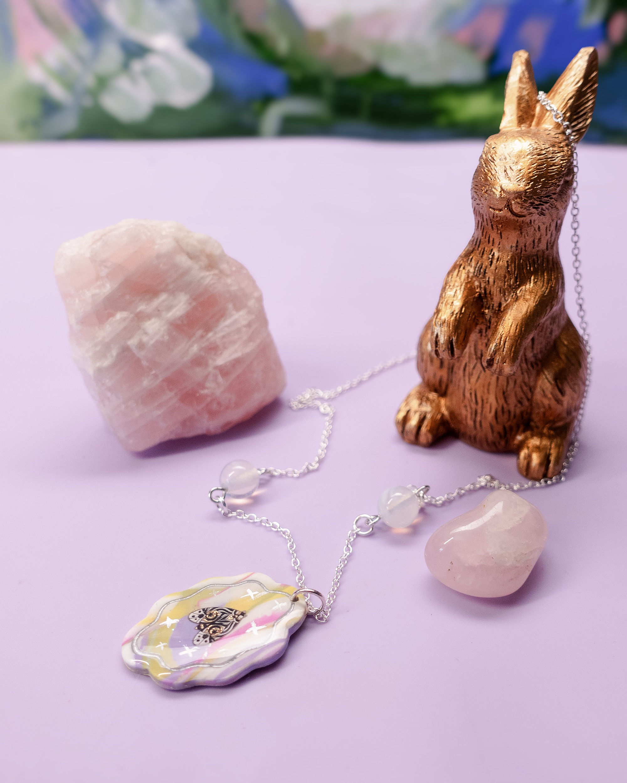 Prismatic Frame Moth Necklace