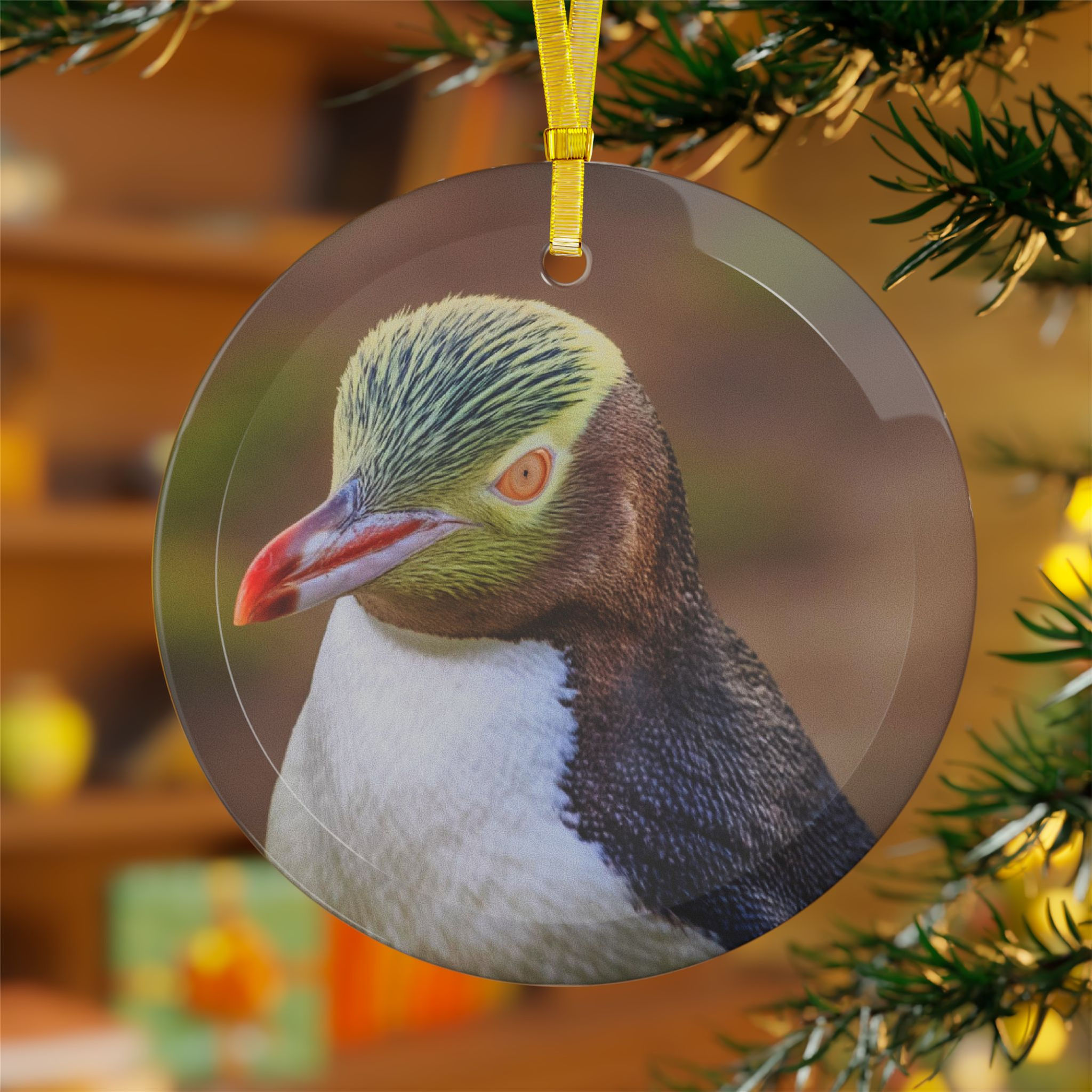 Rare Yellow-Eyed Penguin Glass Ornaments