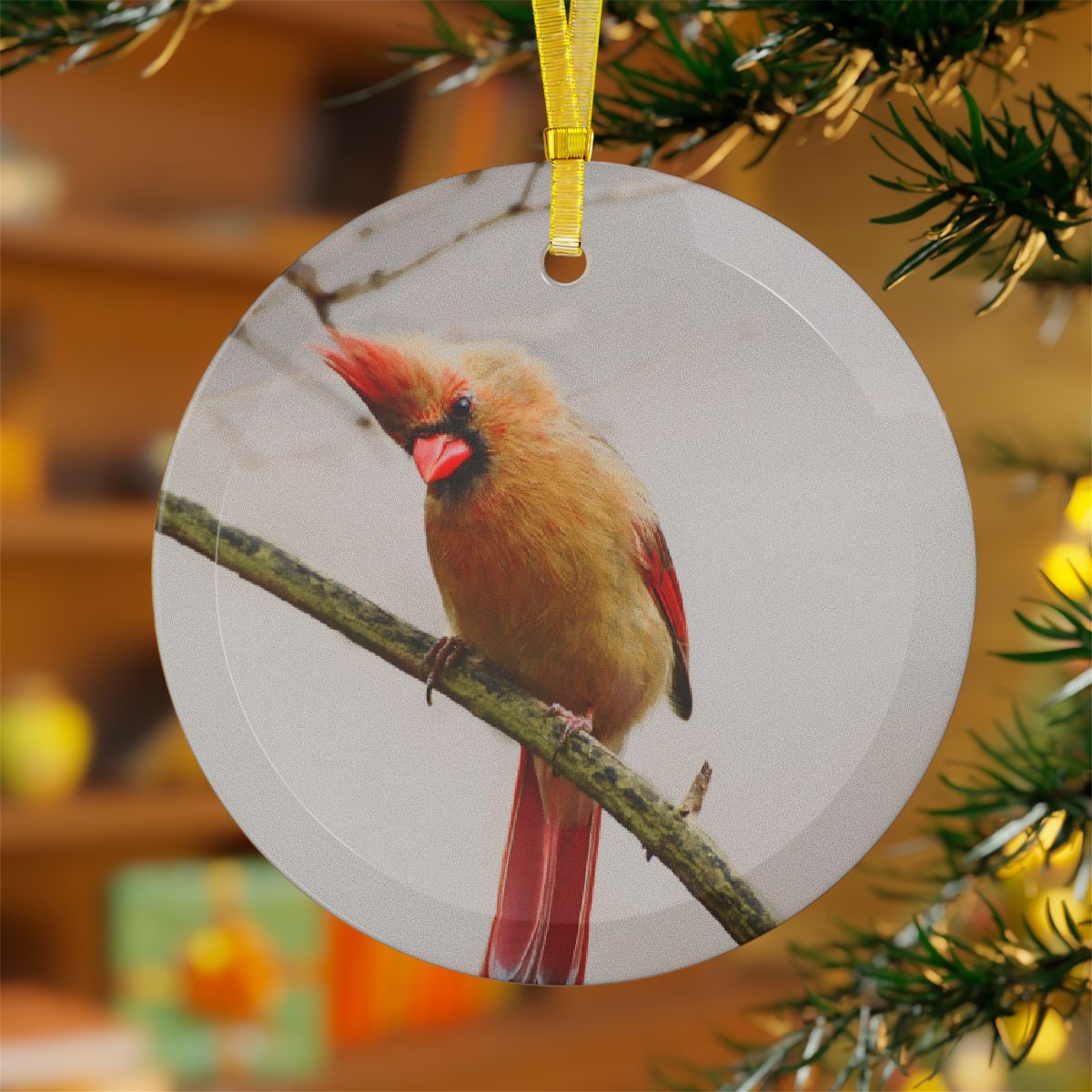 Northern Cardinal Glass Ornaments