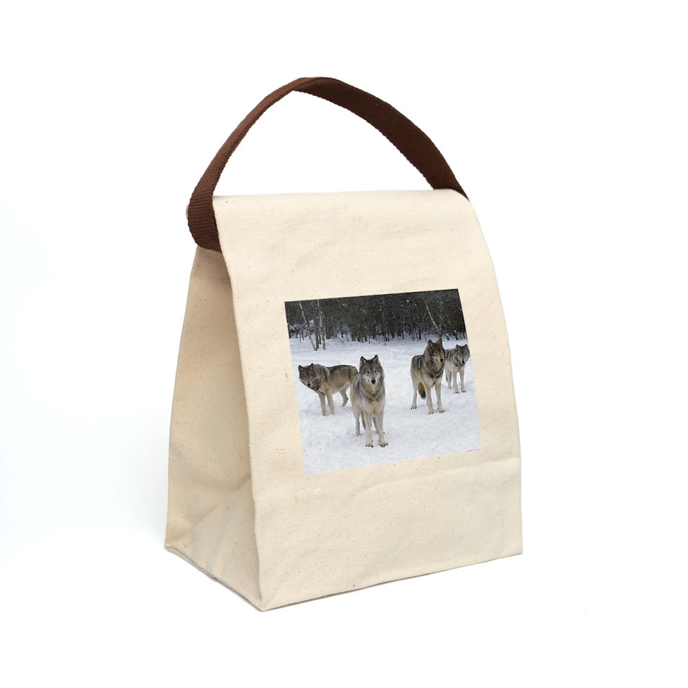 Thumbnail: Wolf Eco-Friendly Canvas Lunch Bag With Strap