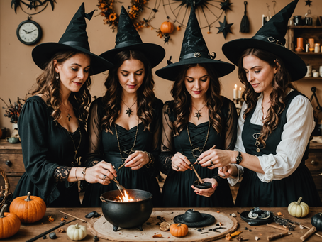 Witch sisterhood cooking up in the kitchen
