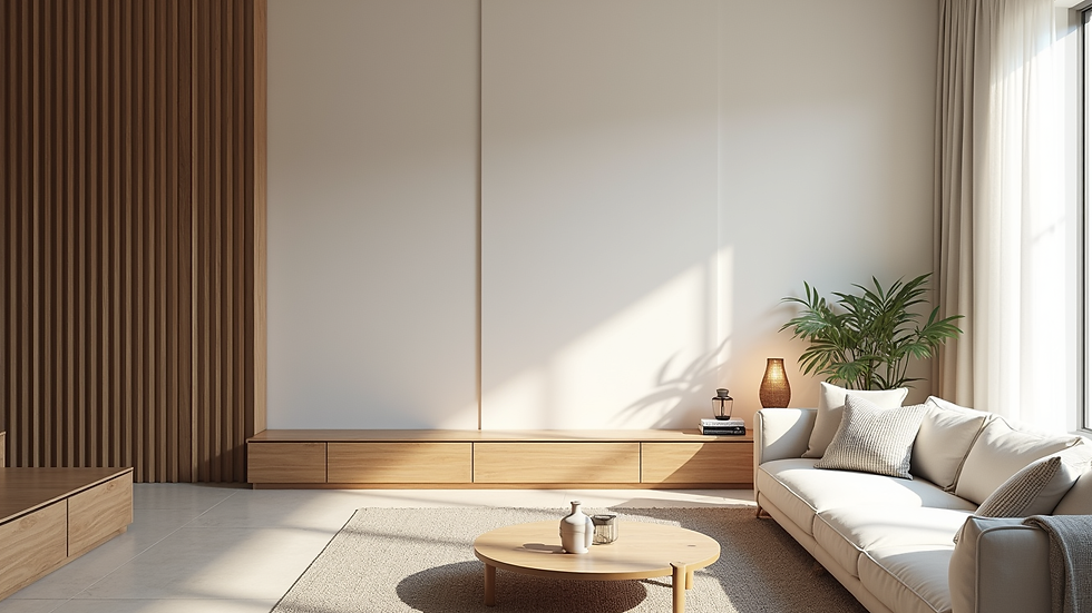 high angle view of 3D interior design rendering