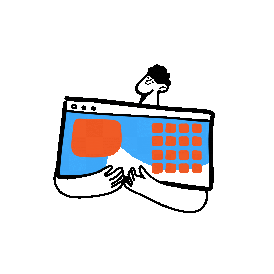 Person hält eine visuell ansprechend gestaltete Website mit vielen Bildern, symbolisch für attraktive Websites.