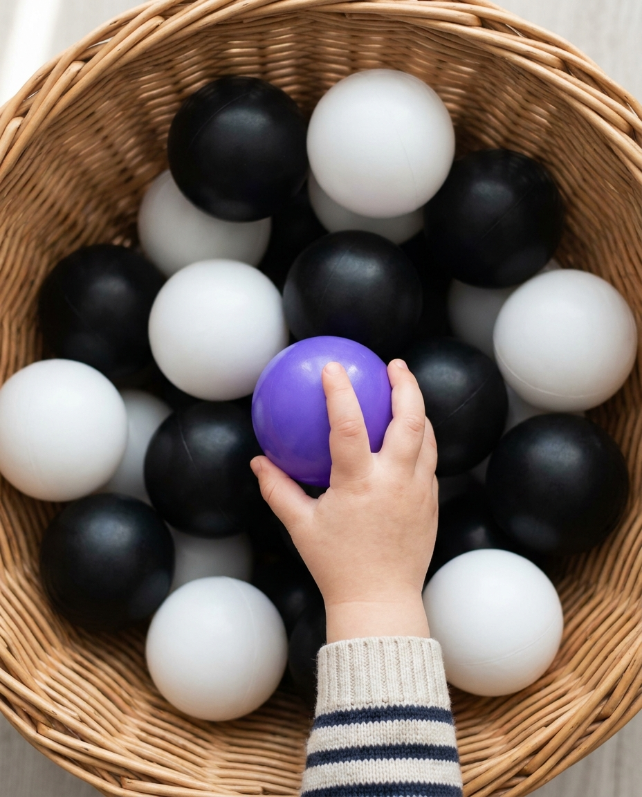Standing out purple ball