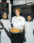 Annamaria old image, carrying pizza