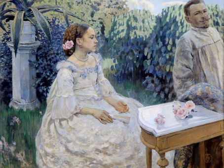 «Автопортрет с сестрой» В.Э. Борисова-Мусатова