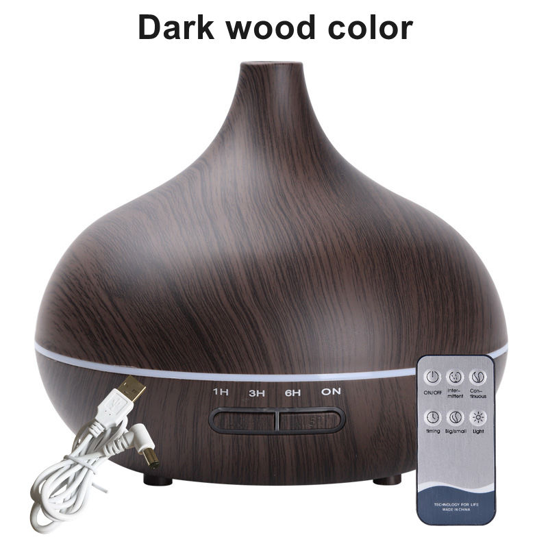 Thumbnail: 550ml Wood Color USB Aroma Diffuser, Essential Oil Diffuser with 7 Color LED Lig