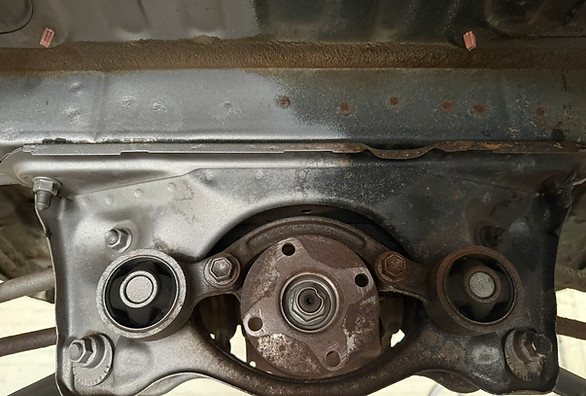 car underside getting media blasted