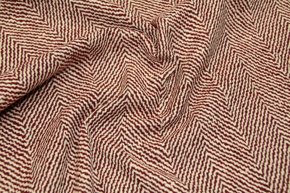 Thumbnail: Rood-witte zigzag jacquard - 46,5€/m