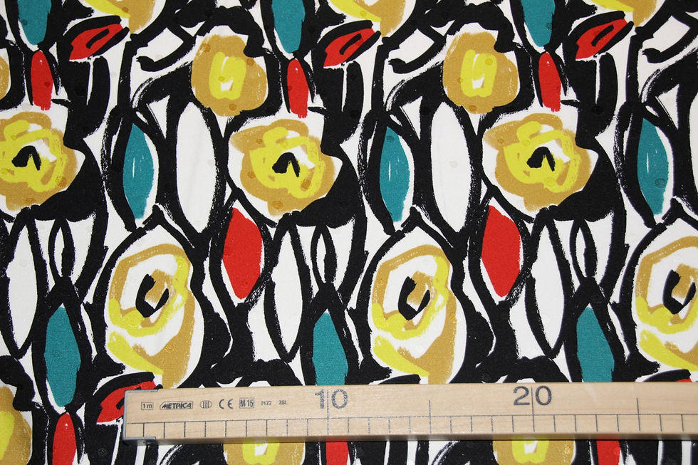 Thumbnail: Haut couture zijde met bloemenprint- €73,5/m