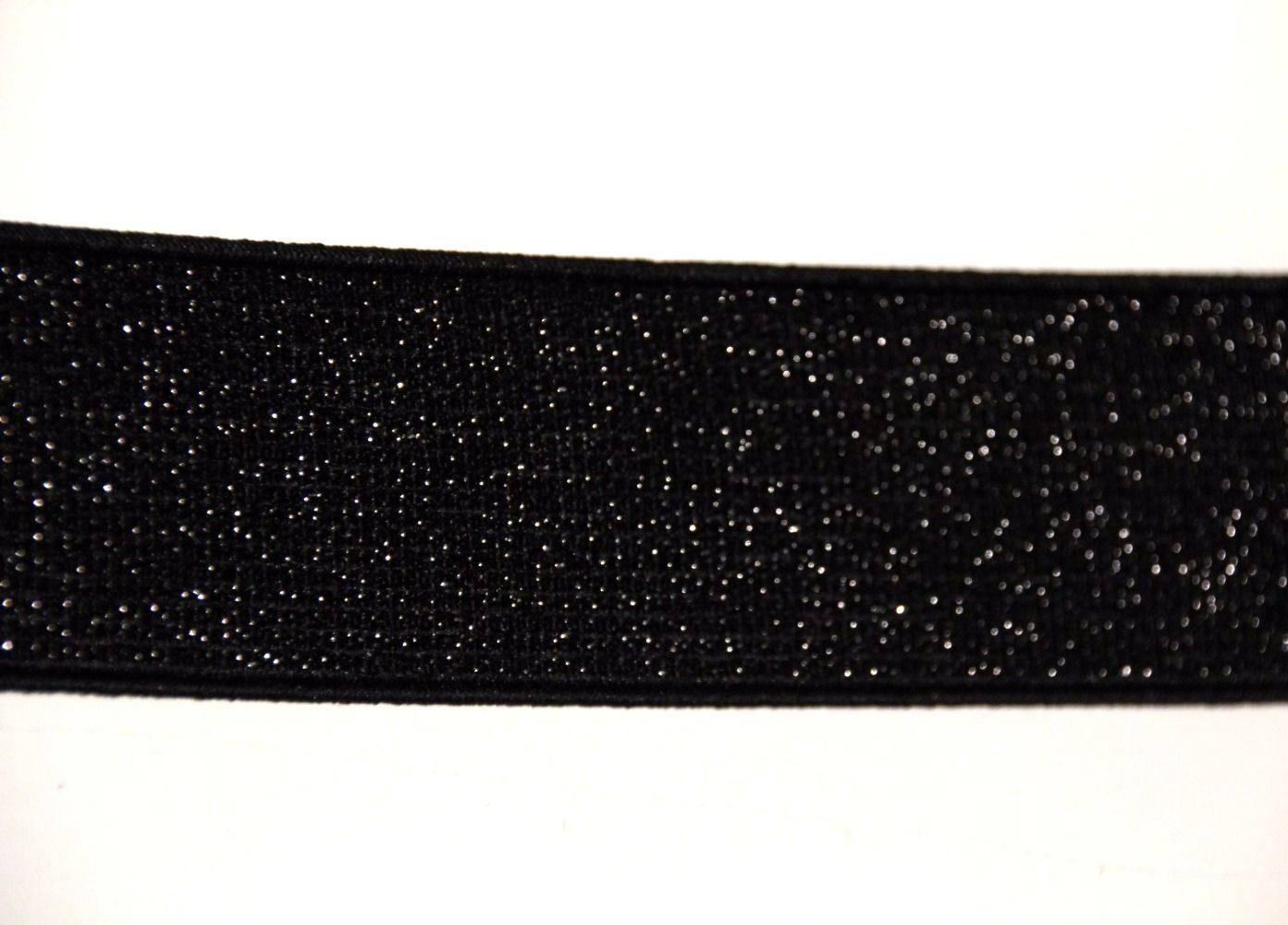 Zwarte stretchband met glitter - €3,5/m